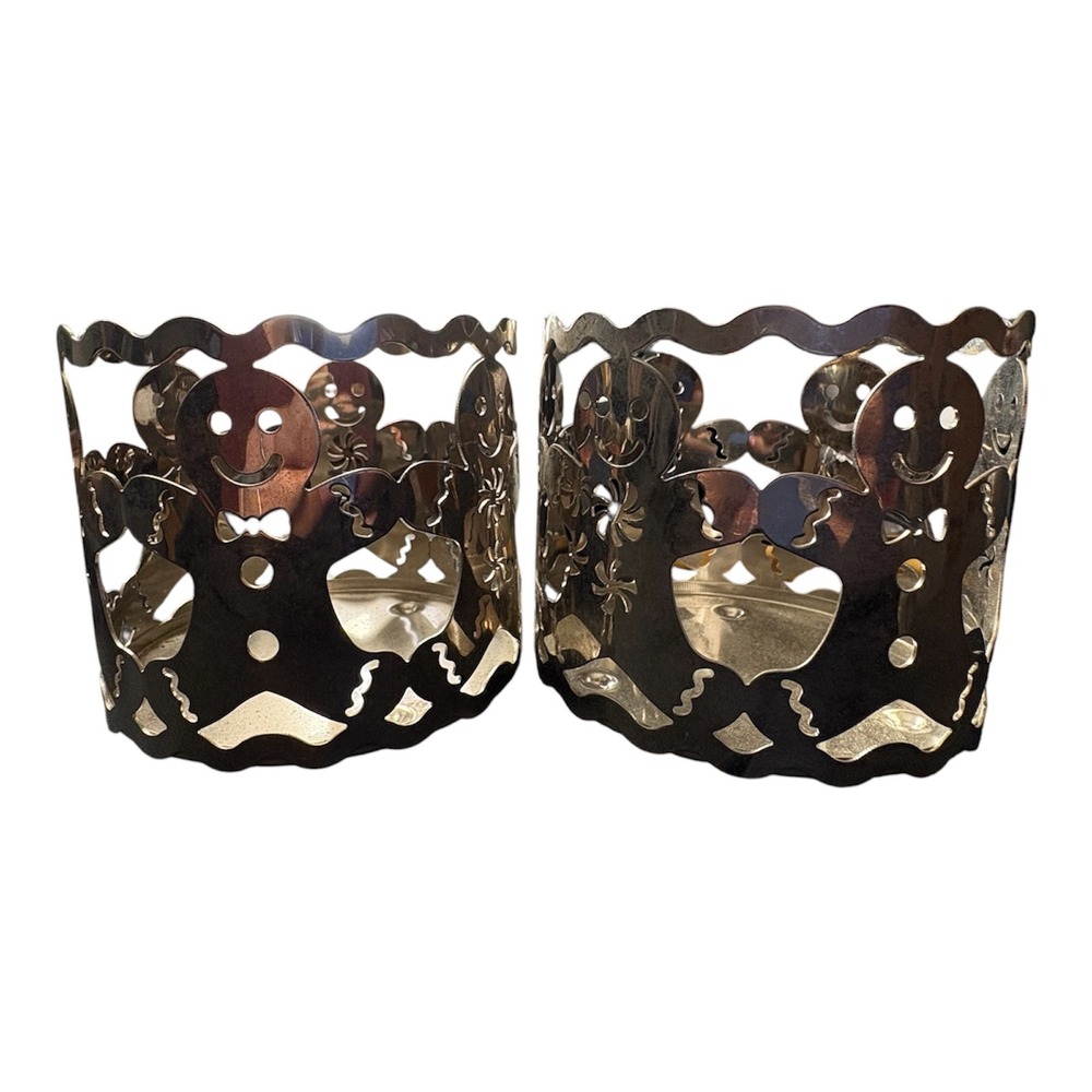 Slatkin & Co Bath & Body Works Gingerbread Man Candle‎ Sleeve Holder 3 Wick 2pk